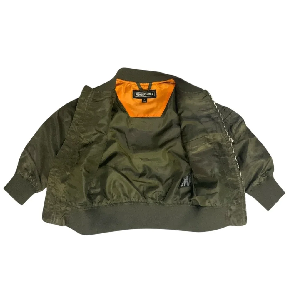 Members Only Kids‎ Olive Green Bomber Jacket Size 4 MB802023 Full Zip Military
